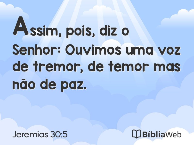 Jeremias 30:5 em imagem para compartilhar