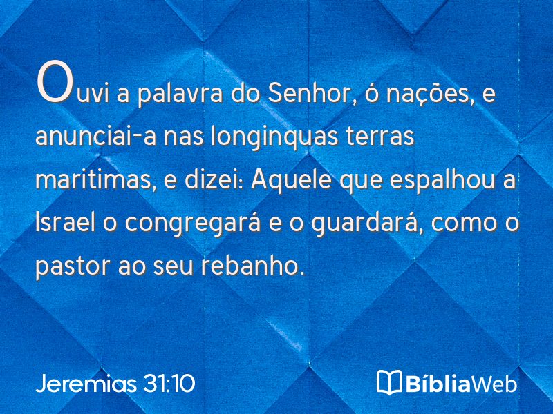 Jeremias 31:10 em imagem para compartilhar