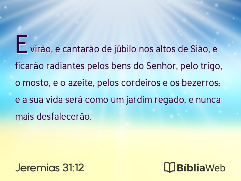 Jeremias 31:12 em imagem para compartilhar