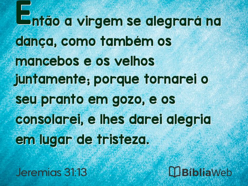 Jeremias 31:13 em imagem para compartilhar