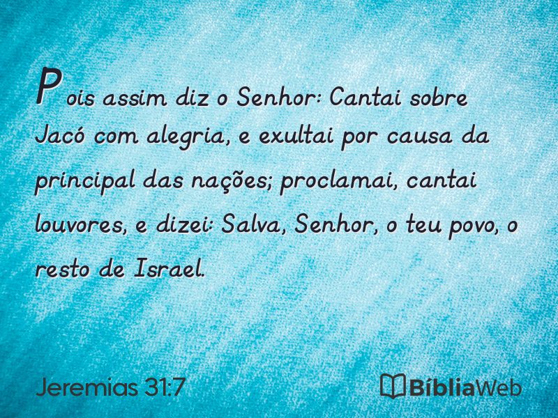 Jeremias 31:7 em imagem para compartilhar