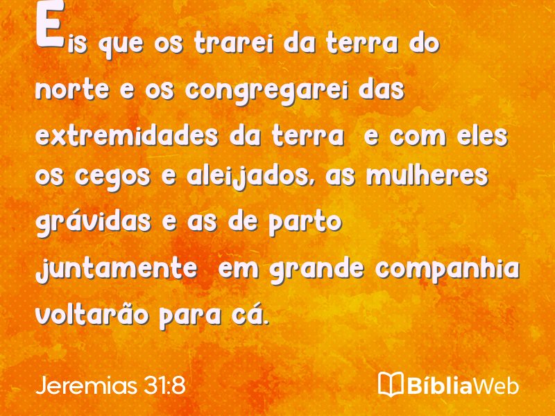 Jeremias 31:8 em imagem para compartilhar