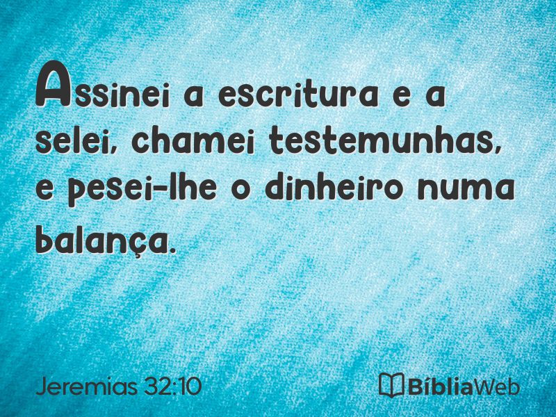 Jeremias 32:10 em imagem para compartilhar