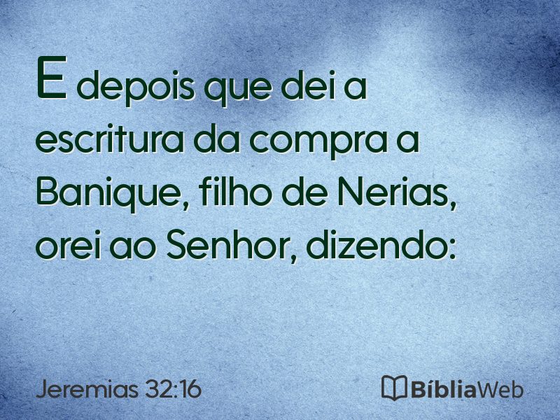 Jeremias 32:16 em imagem para compartilhar