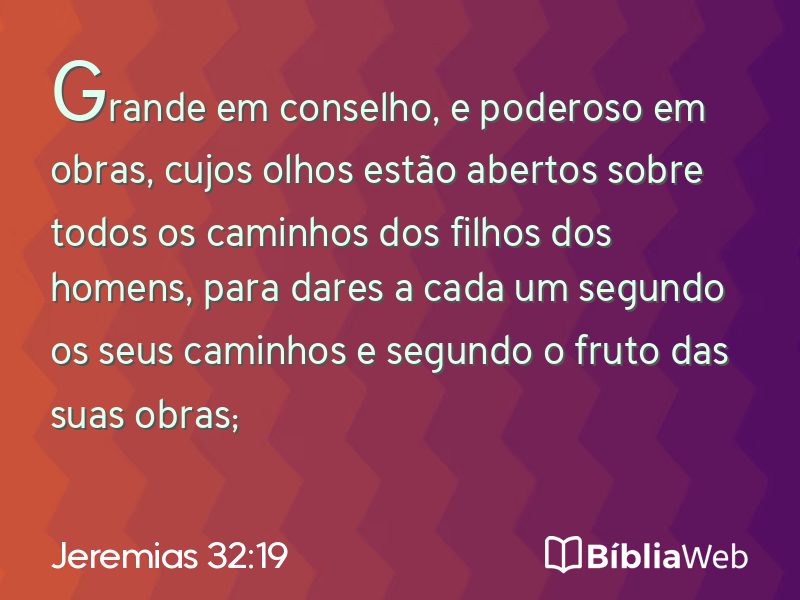 Jeremias 32:19 em imagem para compartilhar