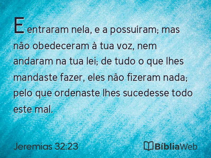 Jeremias 32:23 em imagem para compartilhar
