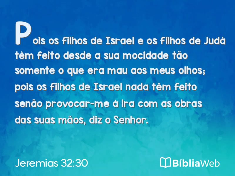 Jeremias 32:30 em imagem para compartilhar