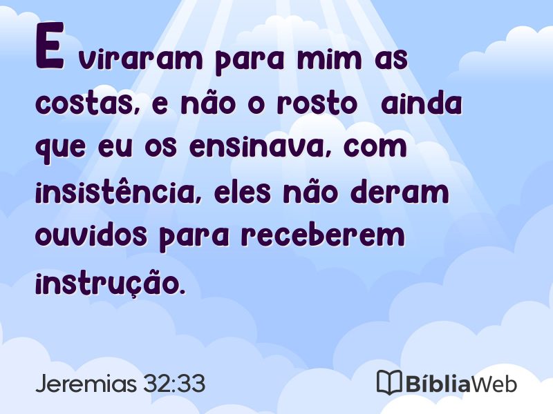 Jeremias 32:33 em imagem para compartilhar