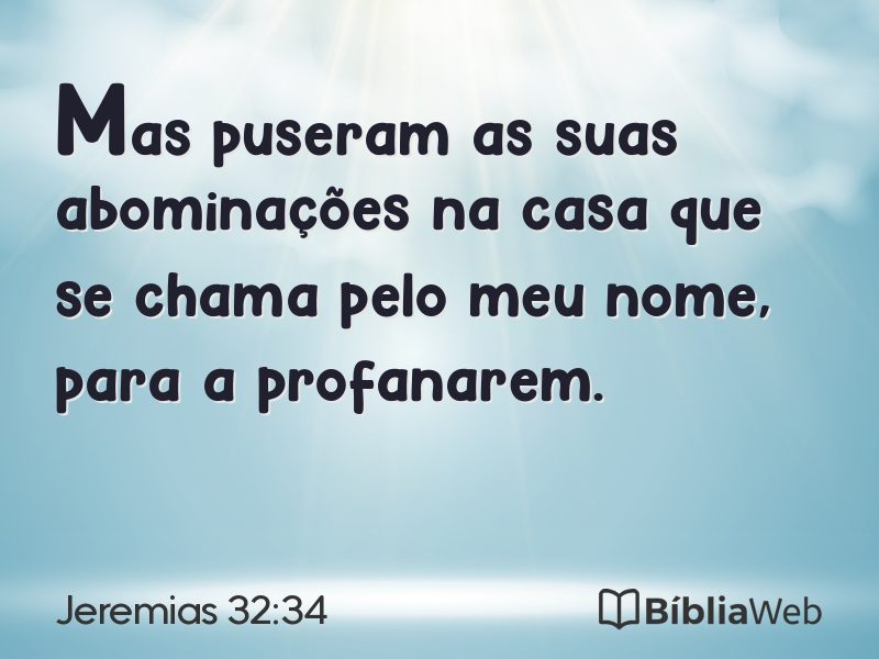 Jeremias 32:34 em imagem para compartilhar