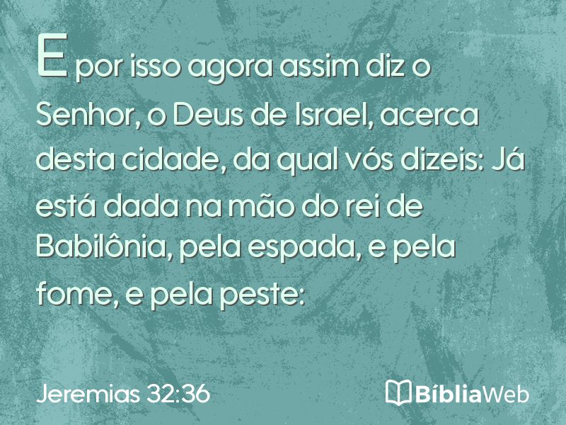 Jeremias 32:36 em imagem para compartilhar