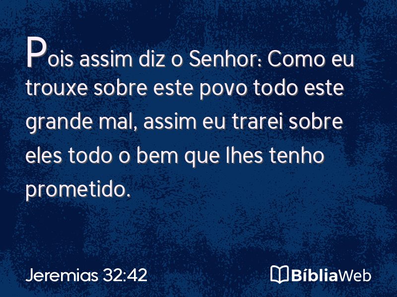 Jeremias 32:42 em imagem para compartilhar