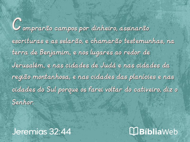 Jeremias 32:44 em imagem para compartilhar