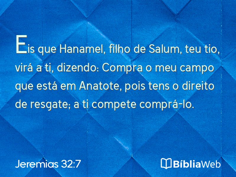 Jeremias 32:7 em imagem para compartilhar