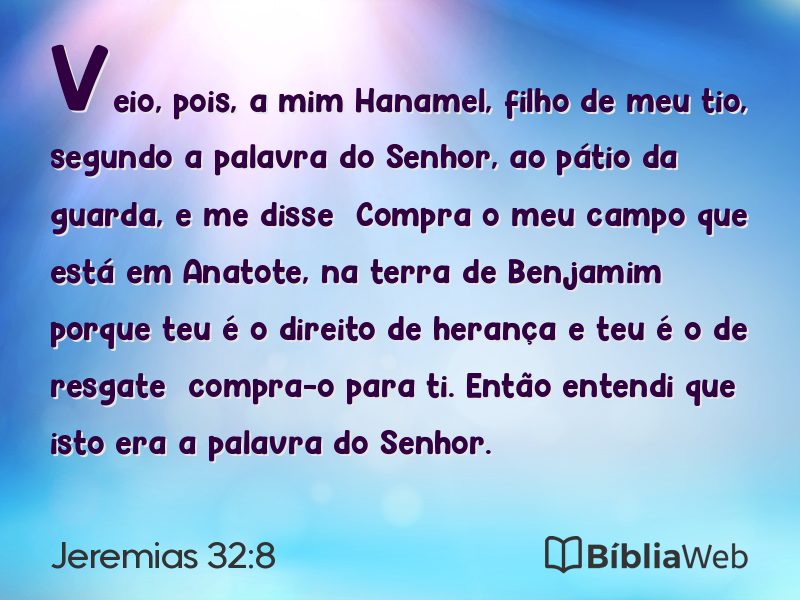 Jeremias 32:8 em imagem para compartilhar