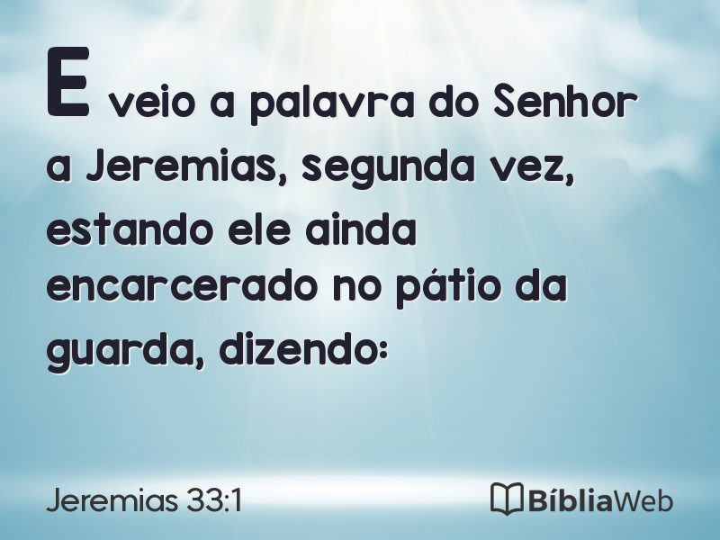 Jeremias 33:1 em imagem para compartilhar
