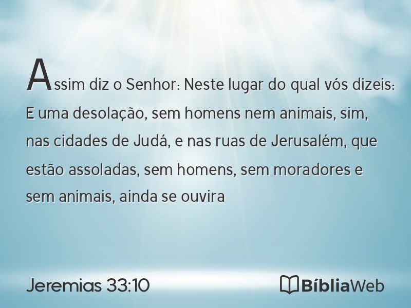 Jeremias 33:10 em imagem para compartilhar