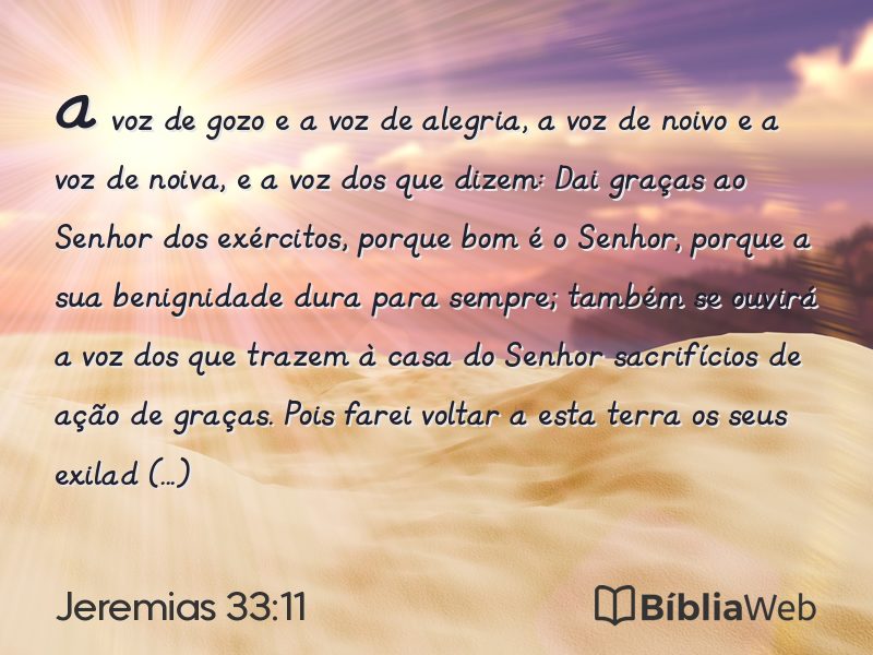 Jeremias 33:11 em imagem para compartilhar
