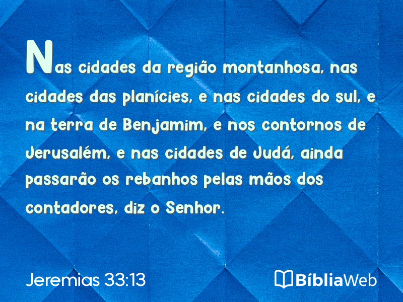 Jeremias 33:13 em imagem para compartilhar
