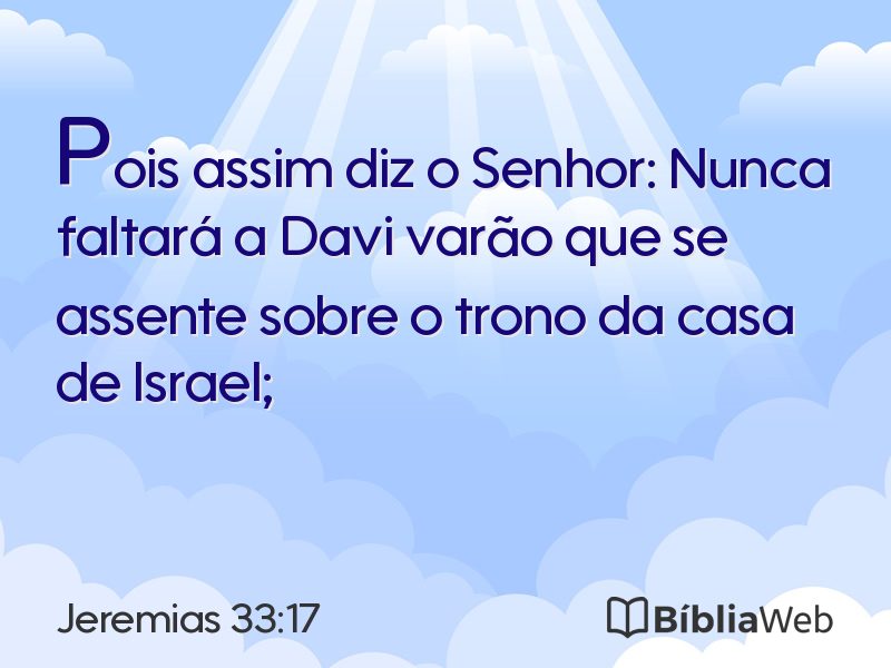 Jeremias 33:17 em imagem para compartilhar