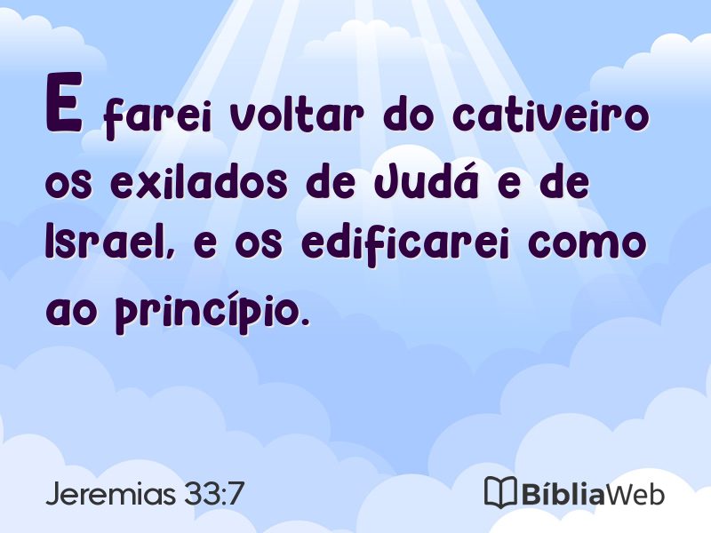 Jeremias 33:7 em imagem para compartilhar
