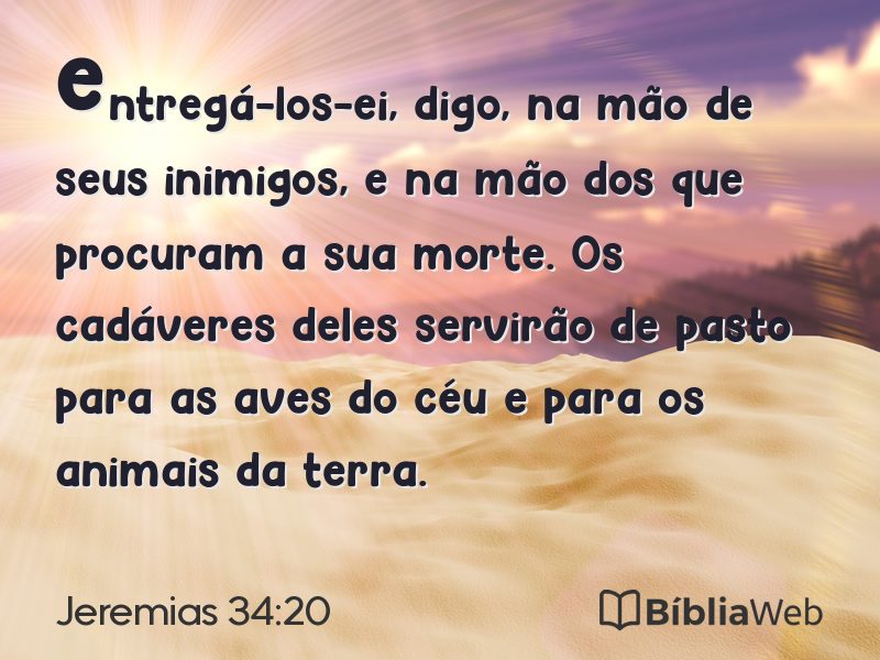 Jeremias 34:20 em imagem para compartilhar