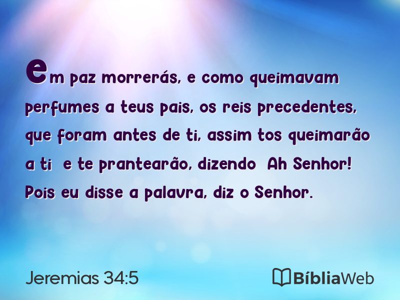 Jeremias 34:5 em imagem para compartilhar