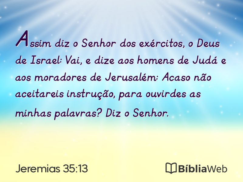 Jeremias 35:13 em imagem para compartilhar