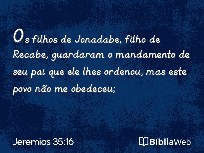 Jeremias 35:16 em imagem para compartilhar