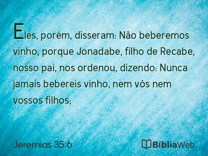 Jeremias 35:6 em imagem para compartilhar