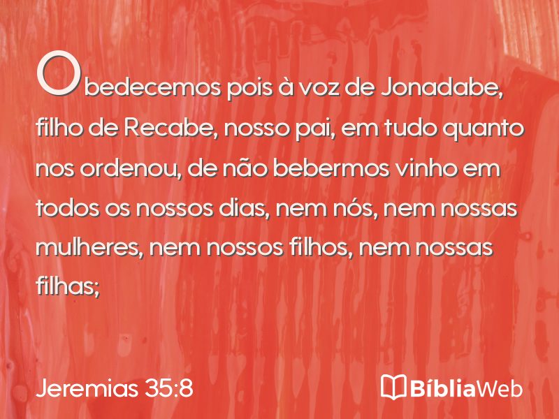 Jeremias 35:8 em imagem para compartilhar