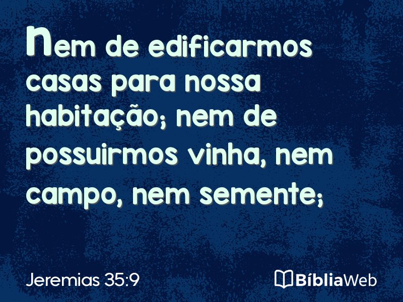 Jeremias 35:9 em imagem para compartilhar