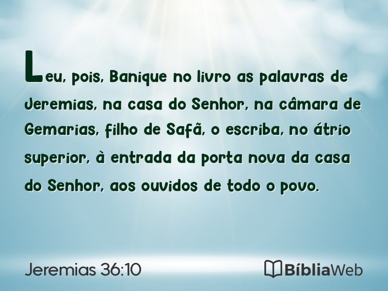Jeremias 36:10 em imagem para compartilhar