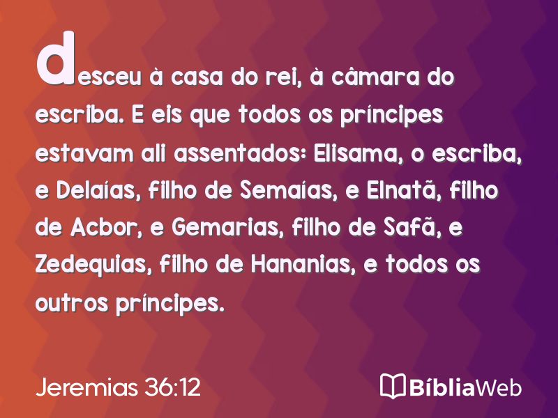 Jeremias 36:12 em imagem para compartilhar
