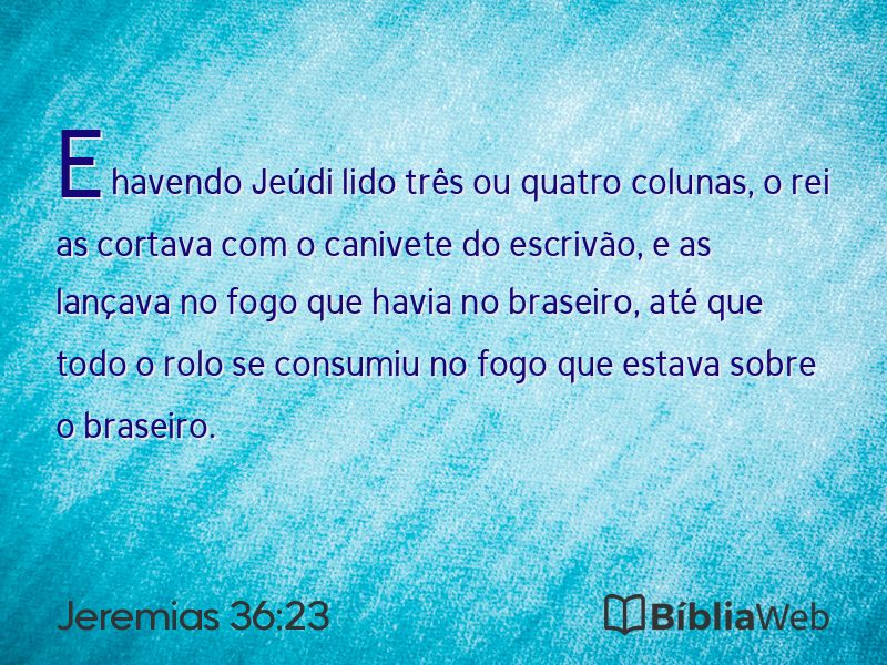 Jeremias 36:23 em imagem para compartilhar