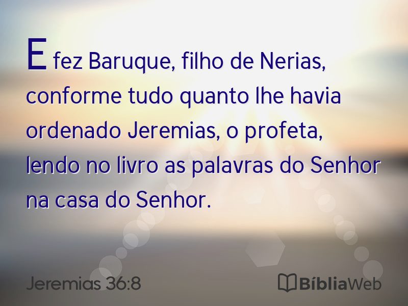 Jeremias 36:8 em imagem para compartilhar