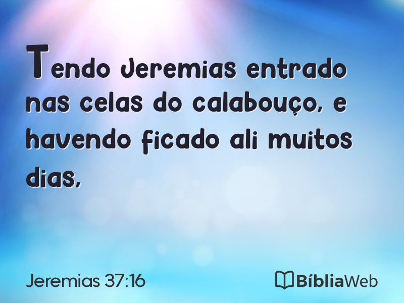 Jeremias 37:16 em imagem para compartilhar