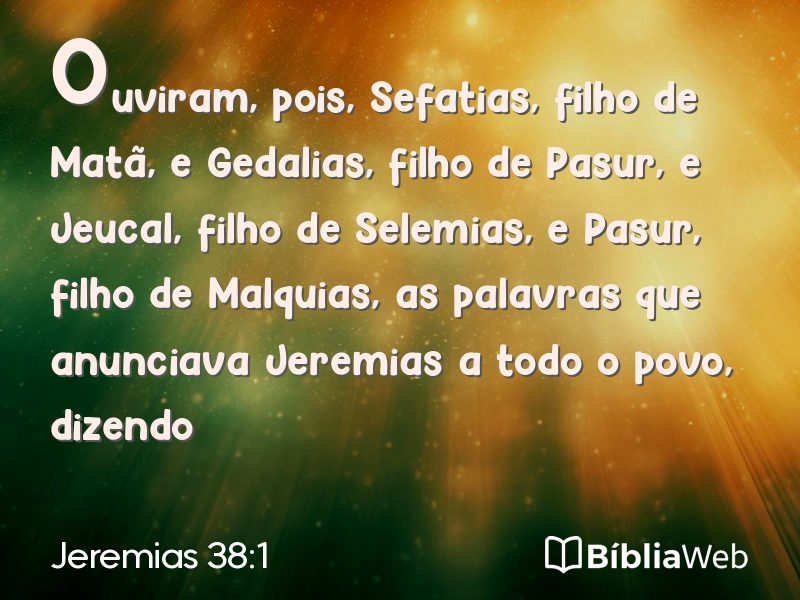 Jeremias 38:1 em imagem para compartilhar
