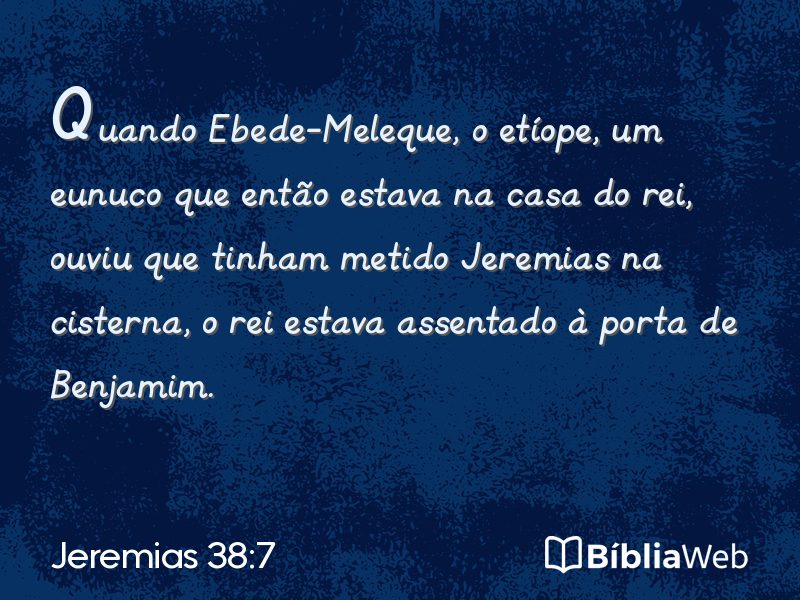 Jeremias 38:7 em imagem para compartilhar