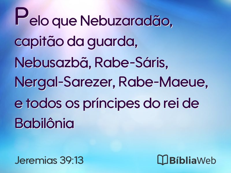 Jeremias 39:13 em imagem para compartilhar