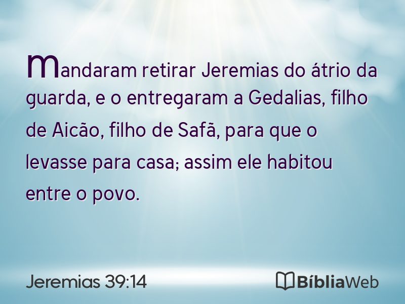 Jeremias 39:14 em imagem para compartilhar