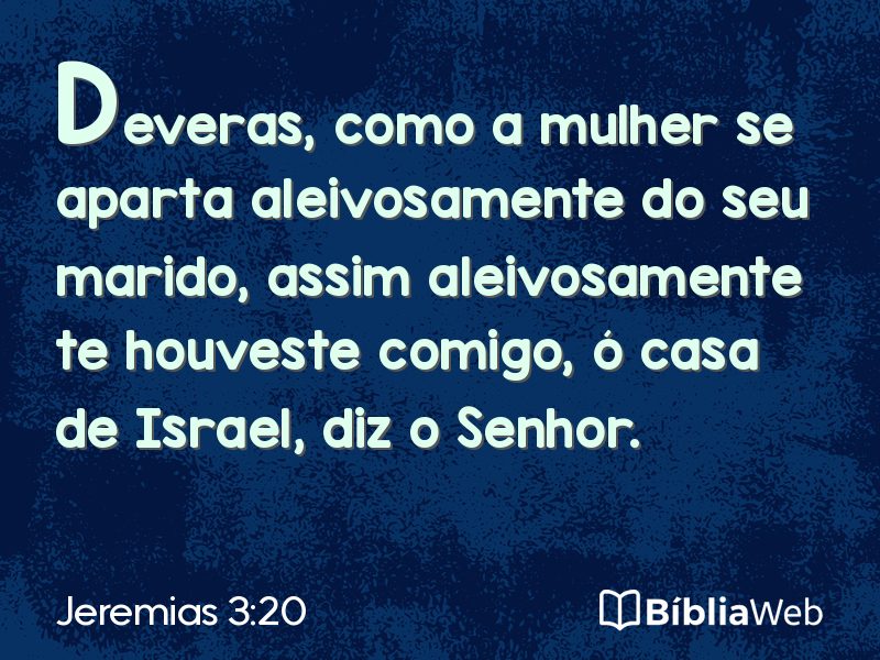 Jeremias 3:20 em imagem para compartilhar