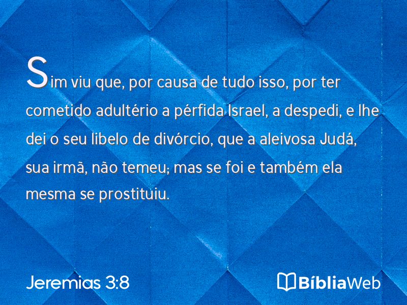 Jeremias 3:8 em imagem para compartilhar