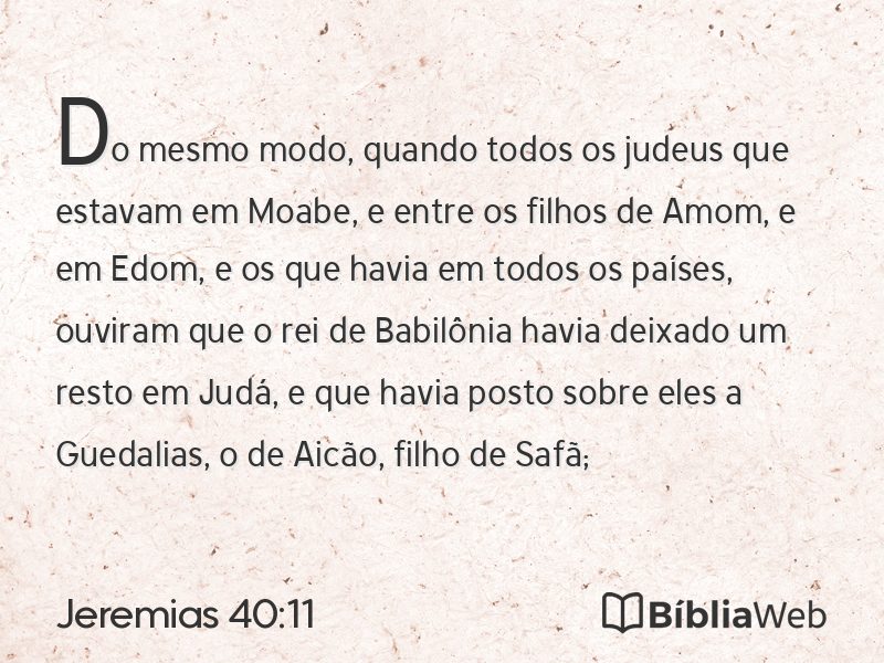 Jeremias 40:11 em imagem para compartilhar