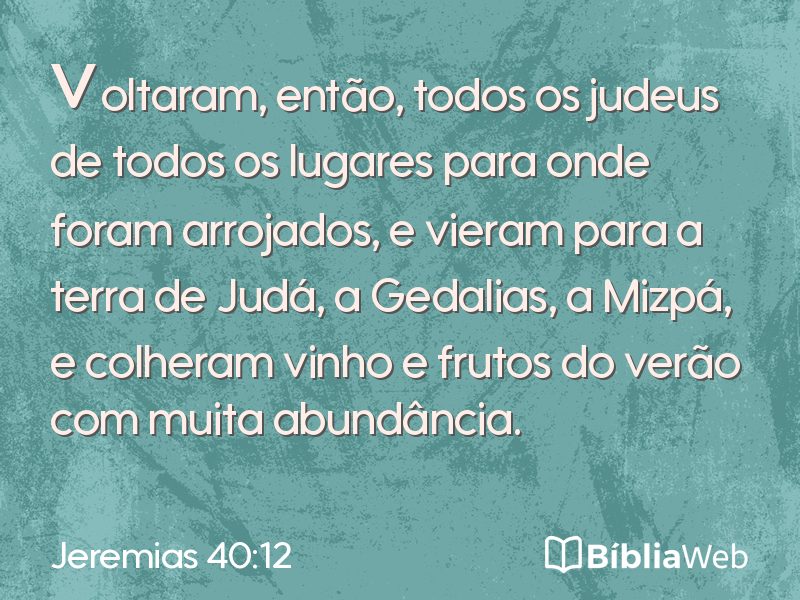 Jeremias 40:12 em imagem para compartilhar