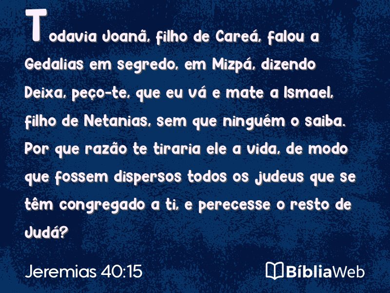 Jeremias 40:15 em imagem para compartilhar