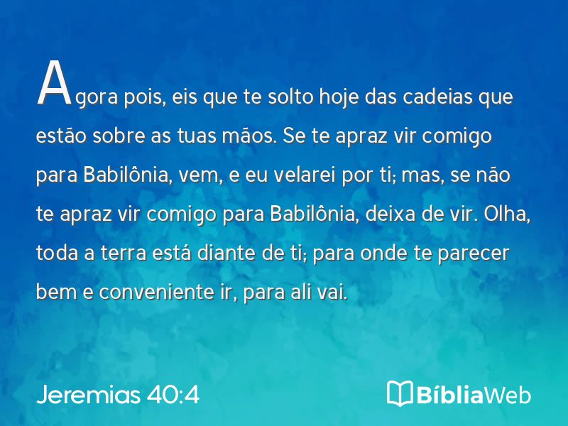 Jeremias 40:4 em imagem para compartilhar