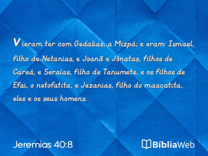 Jeremias 40:8 em imagem para compartilhar