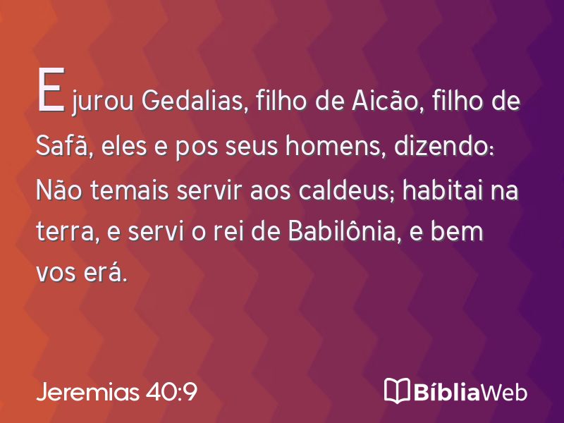 Jeremias 40:9 em imagem para compartilhar