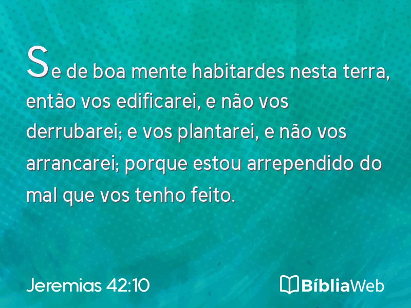 Jeremias 42:10 em imagem para compartilhar