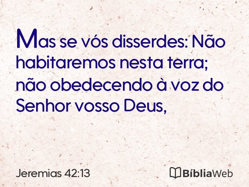 Jeremias 42:13 em imagem para compartilhar